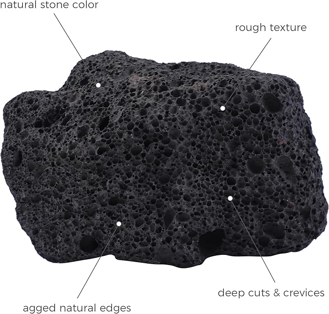 6-8 Inches Large Natural Black Lava Rock 4 PCS Aquarium Rocks for Aquascaping, Aquarium Landscaping, Terrariums, Fish Tank Decoration, Vivariums, Paludarium, Reptile and Amphibian Enclosures-PurrikoPets