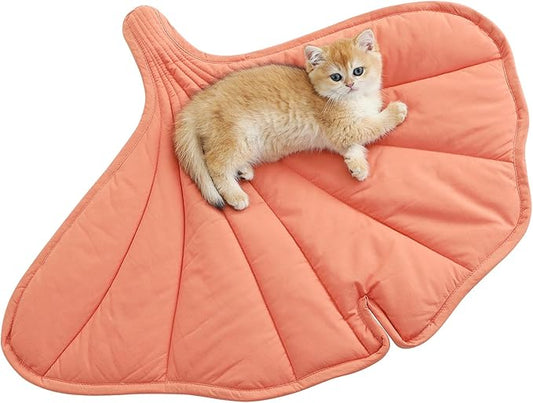 31 X 25 Inch Leaf Shaped Cotton Cat Bed Pad, Warming Cat Mat, Pet Warming Pad for Cats, Warmer Mat for Feral and Indoor Cats, 2025 Enlarged and Thickened Leaf Beds-PurrikoPets
