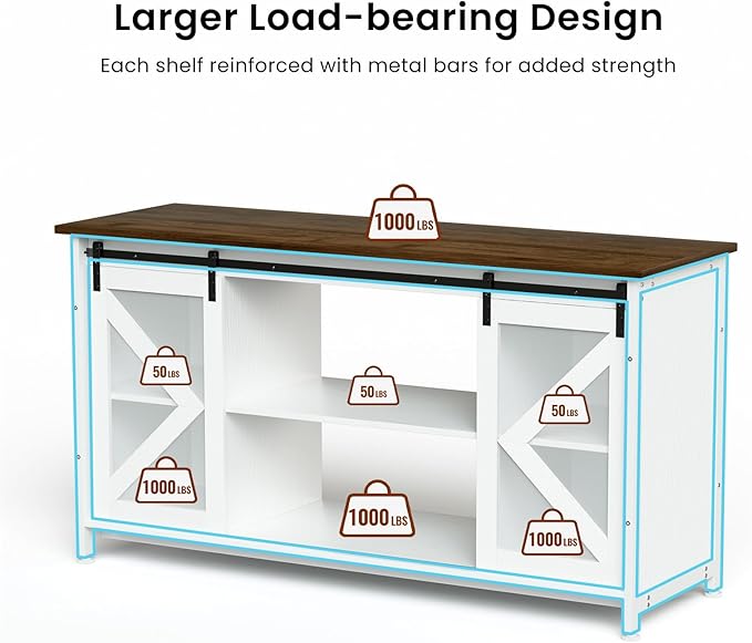 55-75 Gallon Aquarium Stand Heavy Duty Steel Frame, Fish Tank Cabinet with Accessories Storage for Reptile Terrarium & Turtle Tank - 1000lbs Capacity (White)-PurrikoPets