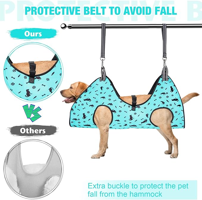 Dog&Cat Grooming Hammock - Pet Harness for Grooming Nail Trimming (XS 15lb), Dog Sling for Nail Clipping, Dog Hanging Holder for Cutting Nail with Nail Clippers-PurrikoPets