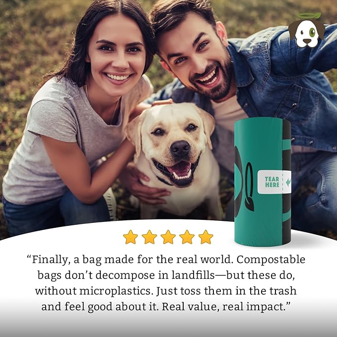 Doggy Do Good Next Pet Waste Bags, Landfill Friendly Recycled Plastic Unscented Dog Poop Bags, Leakproof, Strong, Thick, Earth Friendly for Dogs, 120 Count (120 Bags)-PurrikoPets