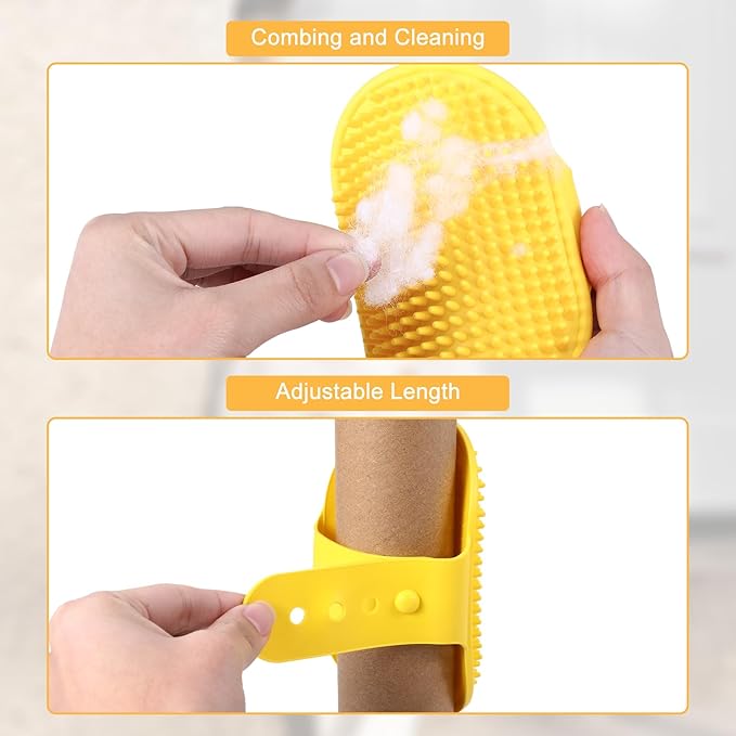 4Pcs Adjustable Cat Self Groomer, Silicone Cat Brushes for Indoor Cats Grooming Self Cleaning, Cats Face Scratchers Massager for Corner Scratcher, Pet Supplies (Green & Yellow)-PurrikoPets