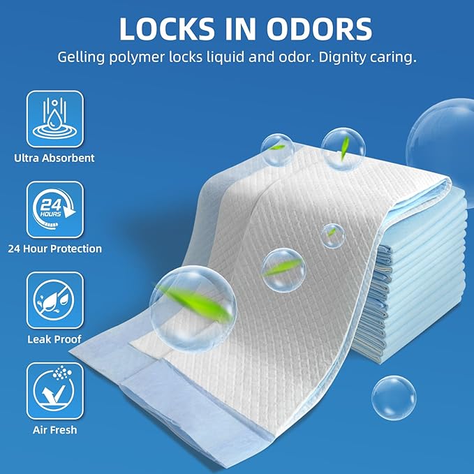 100 Count Extra Large Chucks 36"x36" Thicken Elderly Adults Incontinence Bed Pads Disposable, Heavy Duty Absorbency Underpads Waterproof, XXL Extra Large Puppy Pee Training Pad-PurrikoPets