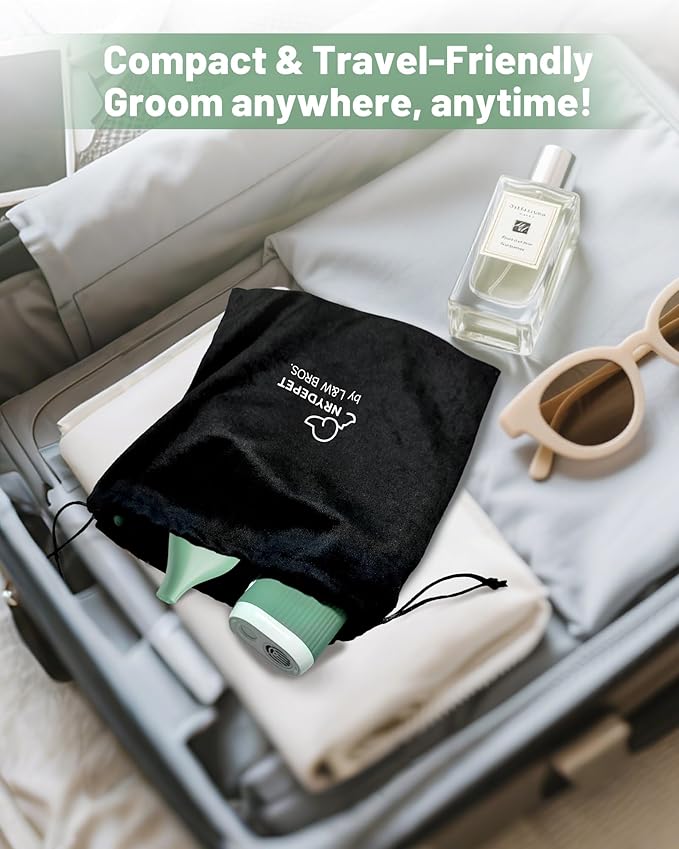 2-in-1 Hands-Free Dog Hair Dryer with Table Clamp – Low Noise Pet Grooming Dryer for Dogs & Cats, Adjustable Heat & Speed, Wearable or Desktop Use(Green)-PurrikoPets