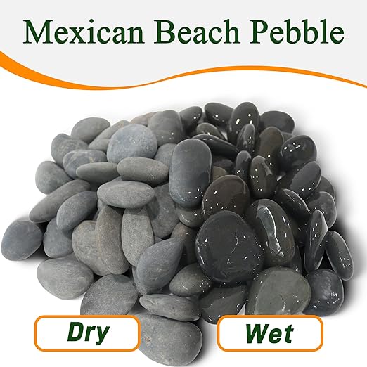 45 LB Mexican Beach Pebbles - 1-2 Inch Decorative River Rocks for Landscaping, Garden Paving, Plant Rocks, Crafting, Walkways, Backyard, Grey Natural Unpolished Bulk Stones-PurrikoPets