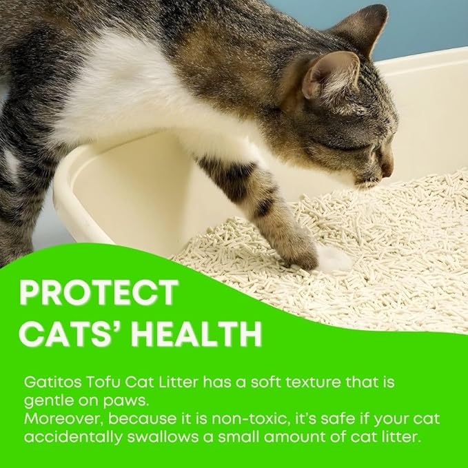Gatitos Tofu Cat Litter Climping Quickly, Natural Material, Dissolves in Water and can be Flushed Down The Toilet, Vacuum Packing（Original Flavor| Pack*1）-PurrikoPets