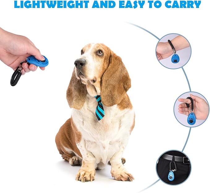Dog Training Clicker with Wrist Strap - OYEFLY Durable Lightweight Easy to Use, Pet Training Clicker for Cats Puppy Birds Horses. Perfect for Behavioral Training 2-Pack (Red and Blue)-PurrikoPets