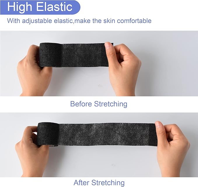 9 Pack 2" x 5 Yards Self Adhesive Bandage Wrap Self Stick Wrap for Ankle, Wrist, Finger, Sports, Breathable Cohesive Vet Tape for Pets (Black)-PurrikoPets