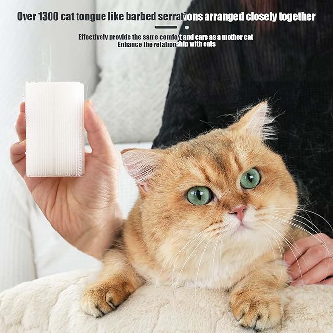 2PC Soft Cat Brush for Grooming - Gentle Cat Tongue Brush with 1300+ Barbed Serrations, Brushes for Sensitive Cats - Lightweight, gentle, Perfect for Daily Grooming & Enhancing Bonding-PurrikoPets