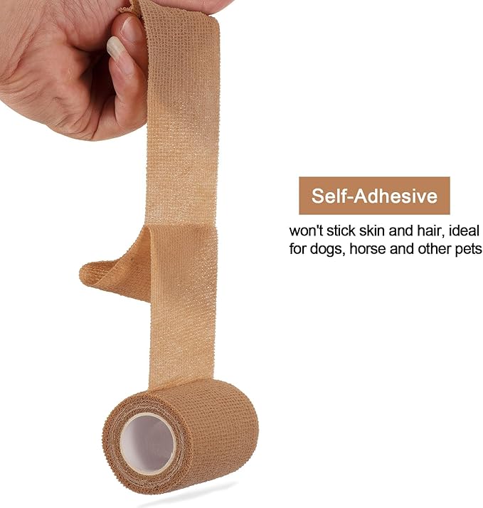 12 Pack Self Adhesive Bandage Wrap 3 inch X 5 Yards Elastic Self Adherent Cohesive Bandage for Ankle Wrist Sports Athletic Tape Pet Vet Wrap for Horses Dog First Aid Tape-PurrikoPets