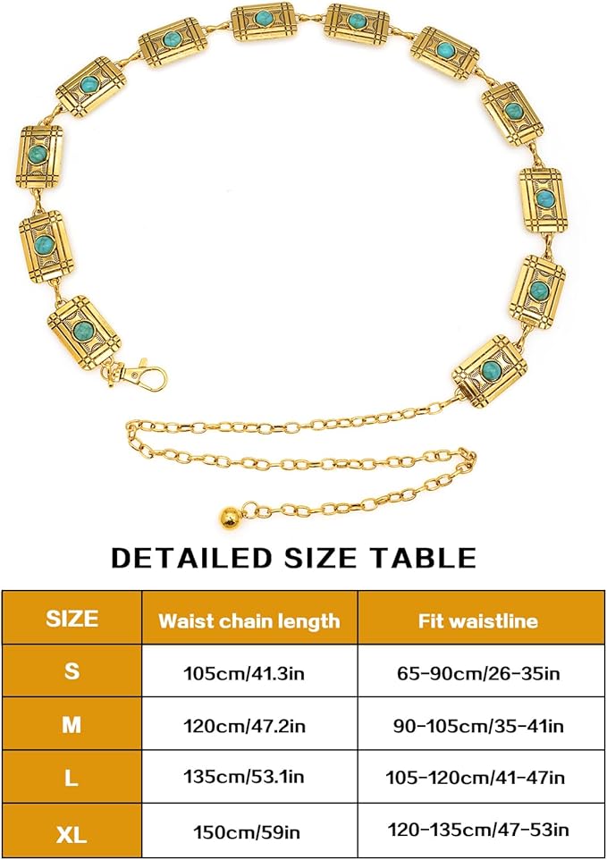 Waist Chain Belts Women Girls Metal Belly Link Adjustable Waist Belt for Jeans and Dress