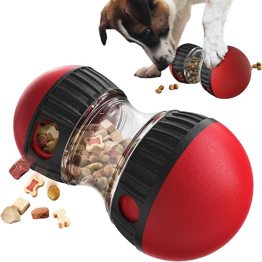 Dog Food Puzzle Toy Adjustable Treat Dispensing Food Dispenser Slow Feeder Bowls Puppy Enrichment Toy Ball Dog Interactive Chase Training Toys for Small Medium Large Dogs-PurrikoPets