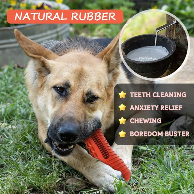Dog Toys for Aggressive Chewers Large Medium Breed, Indestructible Dog Toothbrush Chew Toys, Squeaky Interactive Tough Extremely Durable, Dogs Toys to Keep Them Busy-PurrikoPets
