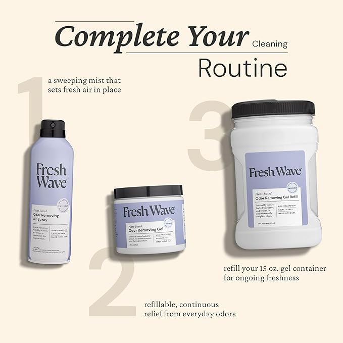 Fresh Wave Lavender Odor Removing Gel, 15 oz., Pack of 2 - Safer Odor Absorbers for Home, Natural Plant-Based Odor Eliminator, Every 15 oz. lasts 30-60 Days, For Cooking, Trash & Pets-PurrikoPets