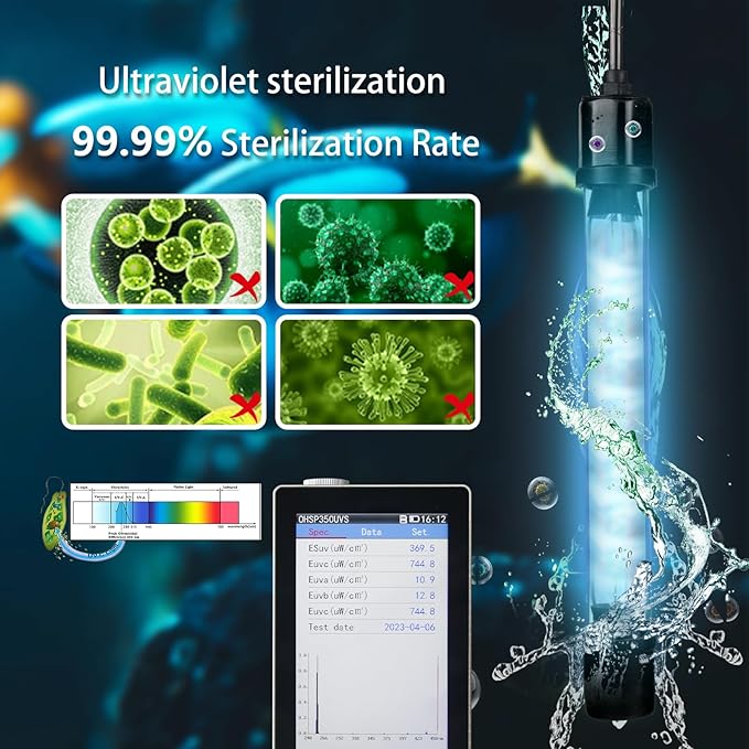 600GPH UV Aquarium Filter for 75-300 Gal Tank, Large Fish Turtle Tank Green Water Clean Machine Submersible Canister Filter Powerful Pump Pond Filter for Saltwater Freshwater Crystal Green Killing-PurrikoPets