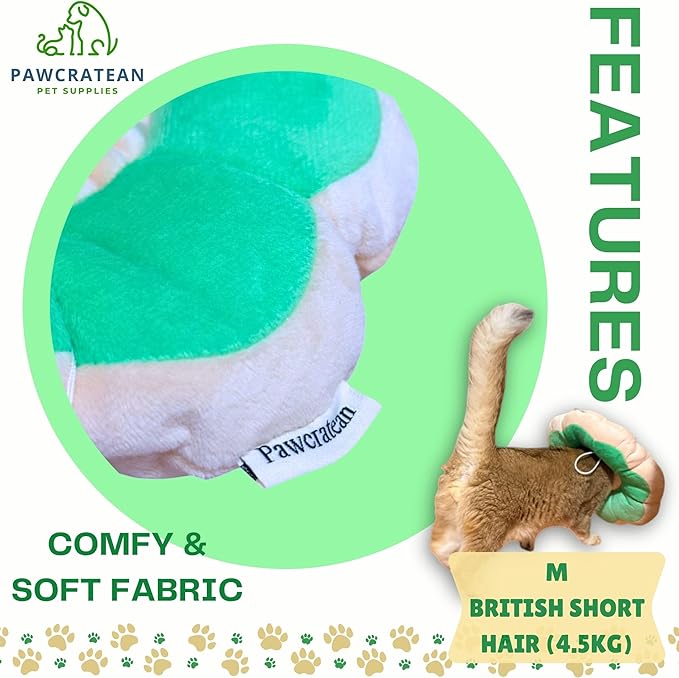 Adjustable Comfy Flower Style Elizabeth Collar for Cats Puppies Soft Recovery Cone Pet Protective Neck Collar (Green, Samll)-PurrikoPets