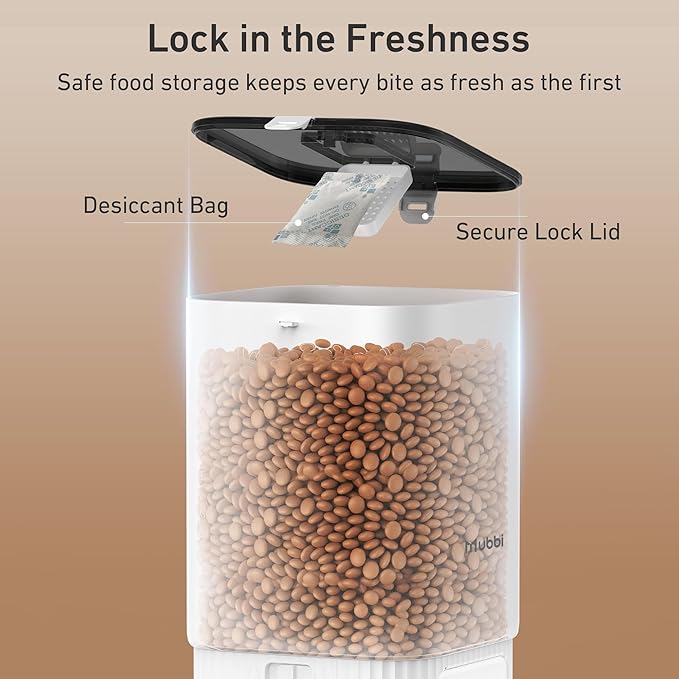 7L/29 Cups Automatic Dog Feeder, 5G WiFi Auto Cat Feeder with Desiccant Bag, Cat Food Dispenser, App Remote Feeding, Stainless Steel Bowl, Dual Power Supply, Ideal for 2-15mm Dry Food-PurrikoPets