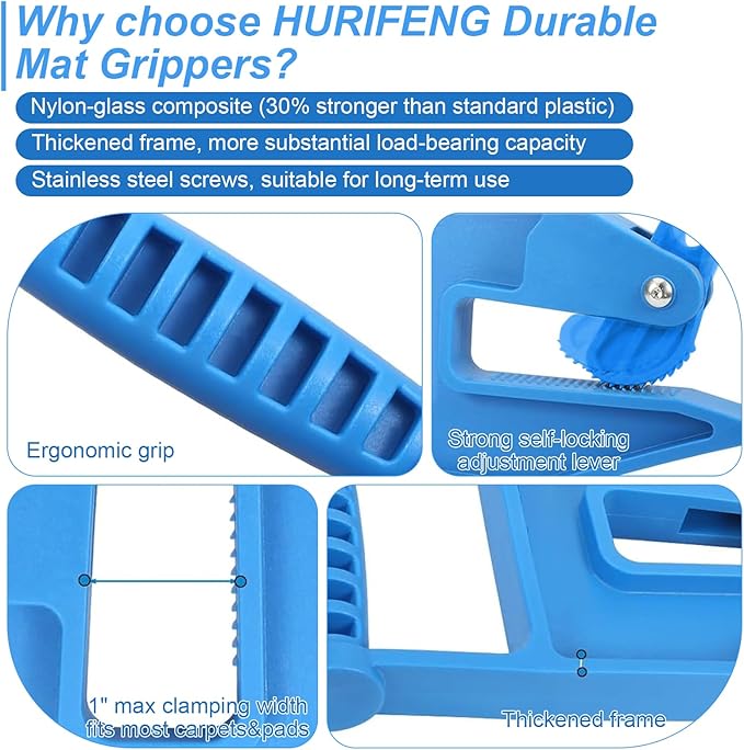 2-Pack Heavy Duty Mat Grippers – Stall Mat Movers for Horse Barn, Gym, Trailer & Rubber Flooring – Ergonomic Mat Puller for Easy Lifting & Moving – Durable, Non-Slip Handles for Secure Grip-PurrikoPets