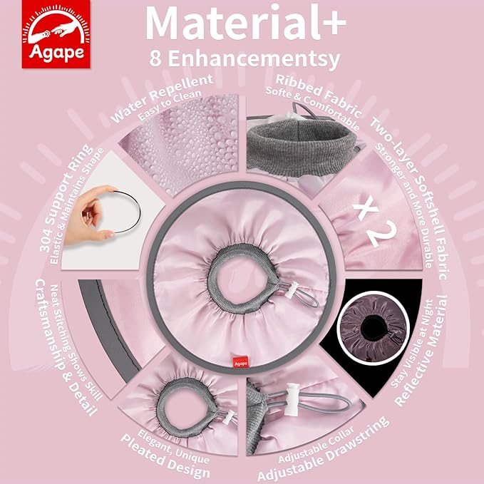 Agape Soft Cat Cone, Comfy Collar to Stop Licking & Scratching, Lightweight Recovery Collar for Cats After Surgery, Adjustable Elizabethan Collar for Neuter Recovery, Waterproof Neck Cones for Cats-PurrikoPets