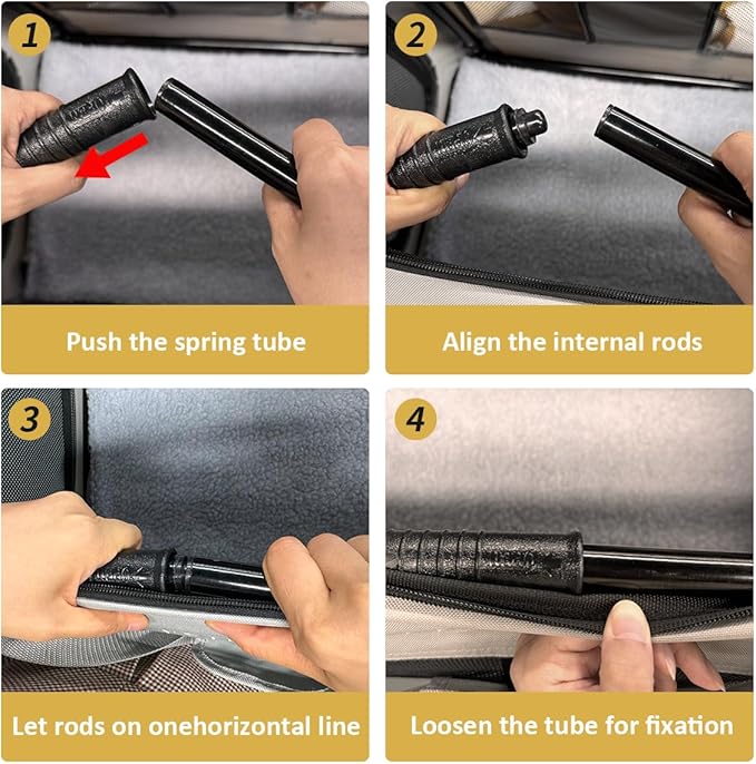 Extra Large Cat Carrier Soft Sided, Portable Small Dog Carrier for 2 Cats, 24"x16.5"x16" Car Travel Folding Comfortable Design, Khaki-PurrikoPets