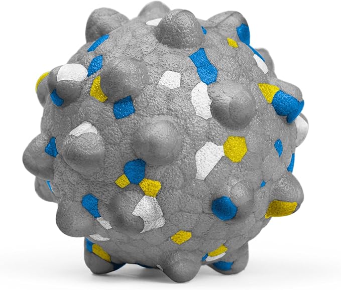 2.36'' Dog Balls for Dogs Aggressive Chewers Indestructible Tennis Durable Bouncy Interactive Dog Toy Balls for Fetch Game Floating Training(Grey Medium)-PurrikoPets