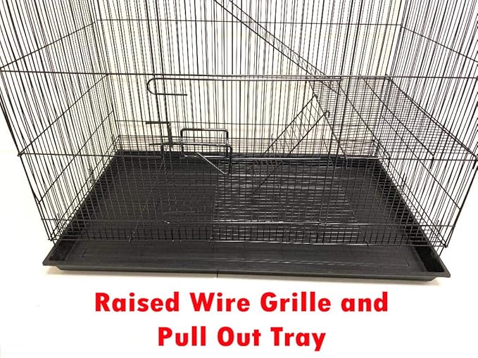 Extra Large 4-Floors with Tight 3/8-Inch Bar Spaing for Ferret Chinchilla Sugar Glider Rats Mice Hamster Gerbil Squirrel Rodent Degu Dagus Small Animal Critter Cage-PurrikoPets