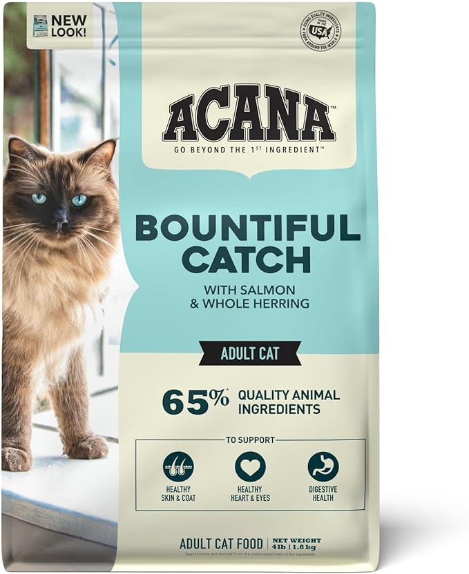 ACANA Dry Cat Food Bountiful Catch Salmon Catfish and Herring 4lb Bag-PurrikoPets