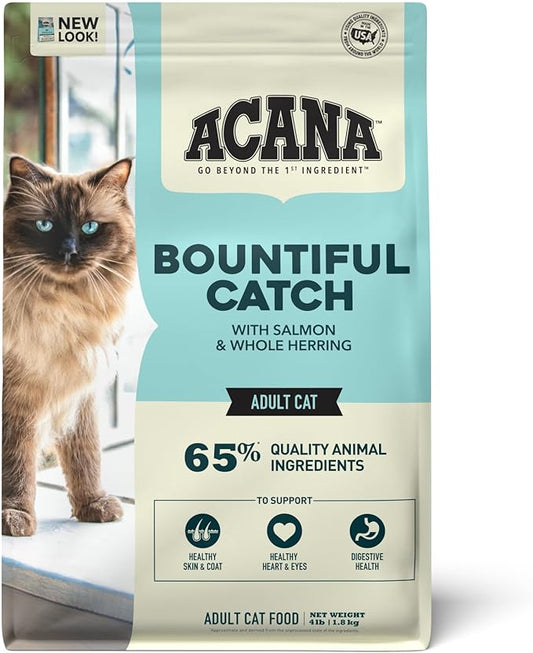 ACANA Dry Cat Food Bountiful Catch Salmon Catfish and Herring 4lb Bag-PurrikoPets