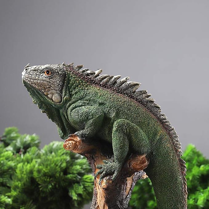 14 Inch Lizard Statue Resin Sculpture Decor Figurines for Home Decor Accents, Living Room Bedroom Office Decoration - Animal Sculptures Collection for Lizard Lovers-PurrikoPets