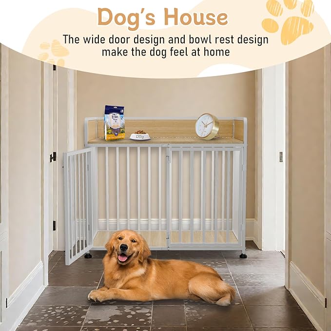 42inch Dog Crate Furniture, Medium Dog Kennel Indoor, Decorative Pet House End Table, Wooden Cage Kennel Indoor, Heavy Duty Dogs Crate Furniture for Large and Medium-PurrikoPets