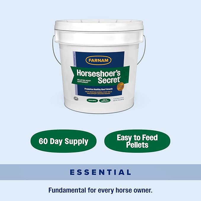 Farnam Horseshoer's Secret Pelleted Hoof Supplement for horses promotes healthy hoof growth, 22 lb., 60 day supply-PurrikoPets