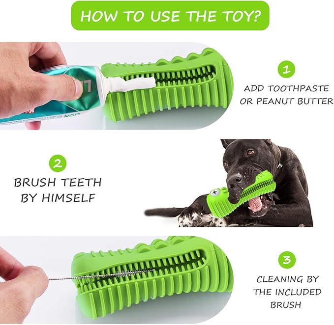 Dog Toys for Aggressive Chewers Large Medium Breed, Indestructible Dog Toothbrush Chew Toys, Squeaky Interactive Tough Extremely Durable, Dogs Toys to Keep Them Busy-PurrikoPets