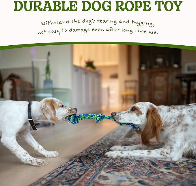 2 Pack Dog Rope Toy for Small Dogs, Puppy Teething Toys, Durable Cotton Puppy Chew Toys for Teething, Small Dog Toys for Aggressive Chewers, Interactive Tug of War Dog Toy for Puppies Boredom-PurrikoPets