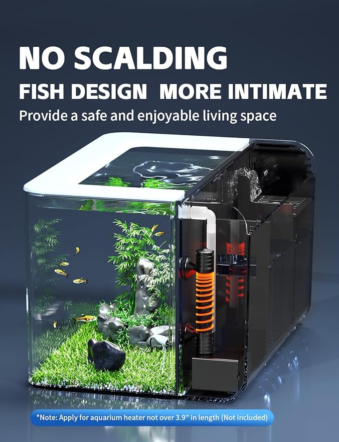 2.5 Gallon Fish Tank Small Aquarium Starter Kit with Hidden Filtration, 3 Color Light, Self Cleaning Nano Tank for Betta, Shrimp, Guppy, Angelfish-PurrikoPets