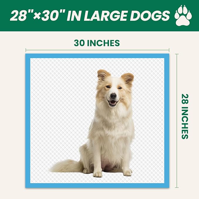 100 Count Large Dog & Cat Puppy Pee Pads - 28"x30" Absorbent Potty Training Pads | Leakproof Quick-Dry Disposable Pet Pads for Puppies, Dogs & Cats | Indoor, Outdoor, Litter Box, Housebreaking Use-PurrikoPets