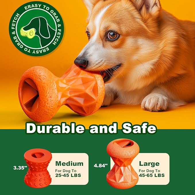 Dog Toys for Aggressive chewers, Indestructible Toy for Small Dogs Interactive Toy Dog chew Toys (Orange + Red)-PurrikoPets