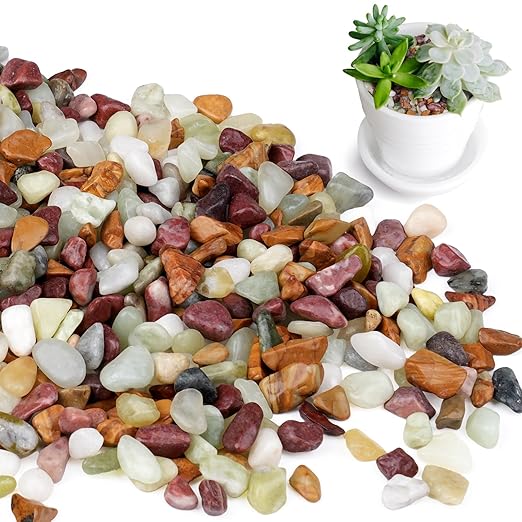 10lbs Pebbles for Indoor Plants, 3/8 Inch Small Rocks for Potted Plants, Succulents, Vase Fillers, Cactus Planters, Bird Bath, Fountain, Outdoor Garden Landscaping-PurrikoPets