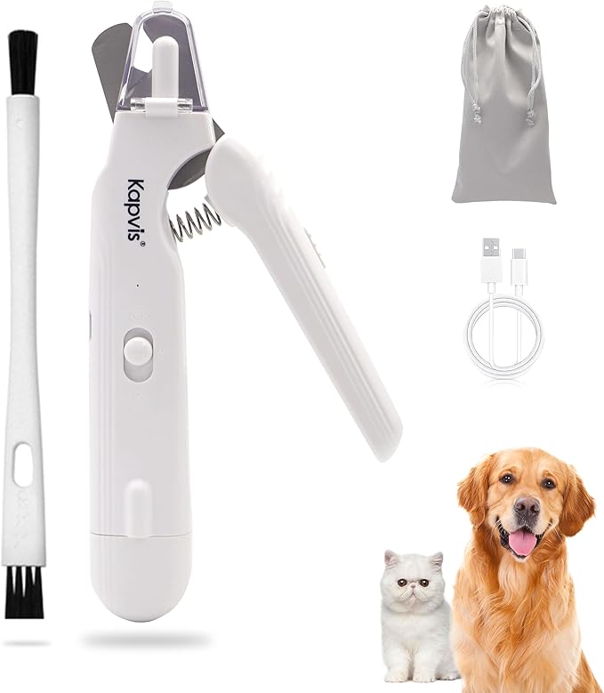 2-in-1 Dog Nail Trimmers & Dog Nail Grinder with LED Lights,Cat Nail Clipper with Guard,cat Nail Trimmer for Large Medium Small Dogs Cats Claw Trimmer Quick Sensor and Safety Guard-PurrikoPets