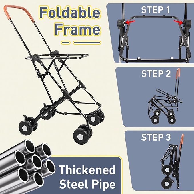 Double Pet Stroller for 2 Dogs or Cats, Folding Dog Stroller with 2 Detachable Carrier Bags, Safety Belt, 4 Lockable Wheels, Separate Compartments, for Multi-Pet Homes (Black)-PurrikoPets