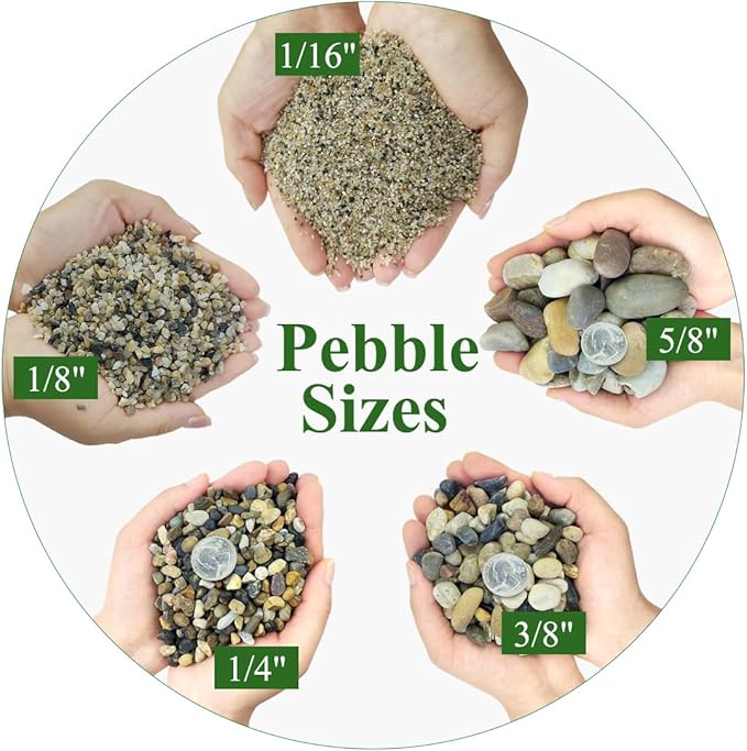 10lbs Aquarium Gravel, 1/8"(2-4mm) Natural River Rocks Succulent Cactus Pea Gravel for Plants, Fish Tank, Decorative Pebbles for Gardening, Flower Pots, Vase Fillers, Landscaping-PurrikoPets