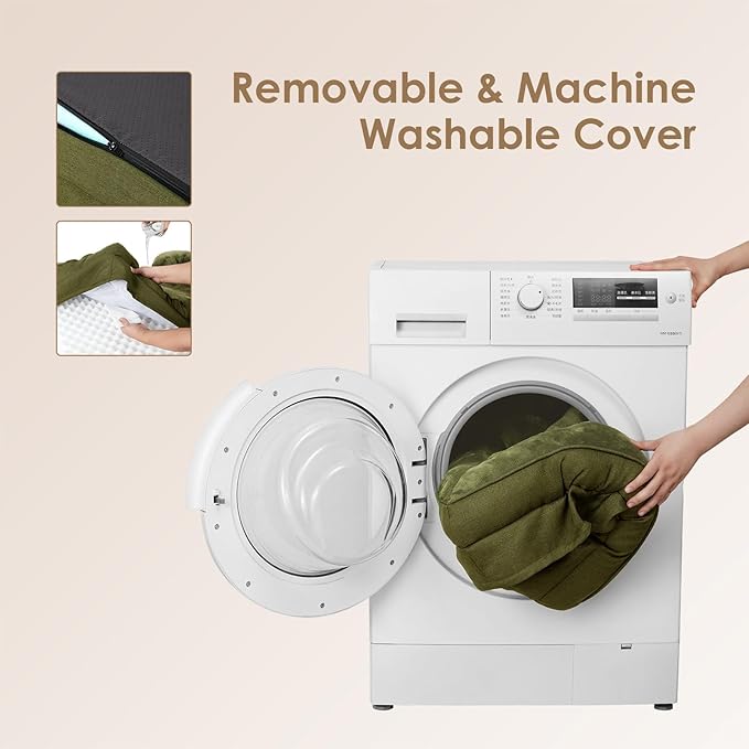 EHEYCIGA Orthopedic Dog Bed for Small Dogs, Waterproof Memory Foam Small Pet Beds with Sides, Non-Slip Bottom and Egg-Crate Foam Medium Dog Couch Bed with Washable Removable Cover, Olive Green-PurrikoPets