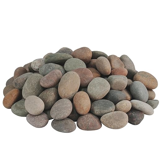 40lbs Large River Rocks for Landscaping, 2-3 Inch Natural Unpolished Bulk Pebbles, Hand-Picked Premium Stones for Garden Design Fish Tank, Flower Pots, Pathways and Backyard, Mixed Color-PurrikoPets