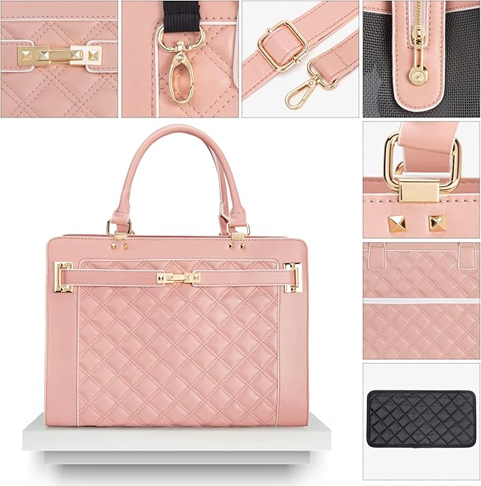 Fashion Pet Carrier Dog Cat Carrier Purse Soft-Sided Leather Handbag Pet Tote Bag for Small Dogs Puppy and Cats TSA Airline Approved-PurrikoPets