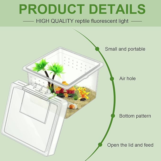 20 Pcs Insect Spider Terrariums Breeding Box Small Reptile Hatching Container Transparent Cricket Keeper Breeder Box Feeding Spider Cage with Lid for Scorpion Gecko Tortoise Centipede Tarantula-PurrikoPets