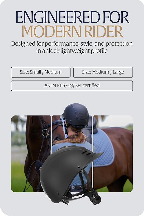 Equinavia Gardian Riding Helmet - Lightweight, Low-Profile Design with Airflow Vents, Easy-Adjust Dial, Removable Coolmax® Liner, ASTM F1163-23/SEI Certified-PurrikoPets