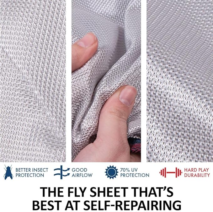 Dura-Tech RipGuard Adjusta-Fit Horse Fly Sheets | Self-Repairing Durability | Enhanced UV & Insect Protection | Ideal for All Horse Breeds-PurrikoPets