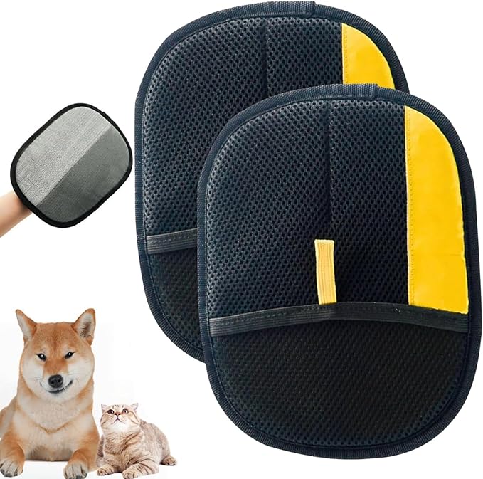 2PC Pet Hair Removal Glove,2025 New Reusable Pet Hair Removal Tool, Suitable for Bed Sheets, Sofas, Clothes, Carpets, Car Seats, and Static Gloves for Dogs and Cats-PurrikoPets