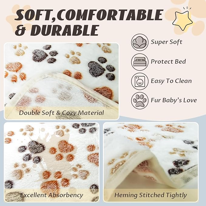 6 Pcs Absorbent Guinea Pig Blankets Washable Small Animal Fleece Bedding Cage Liners Reusable Pet Pee Pad Sleep Mat Pad Cover for Hamster Ferret Rabbit Chinchilla Hedgehog (16"x24")-PurrikoPets