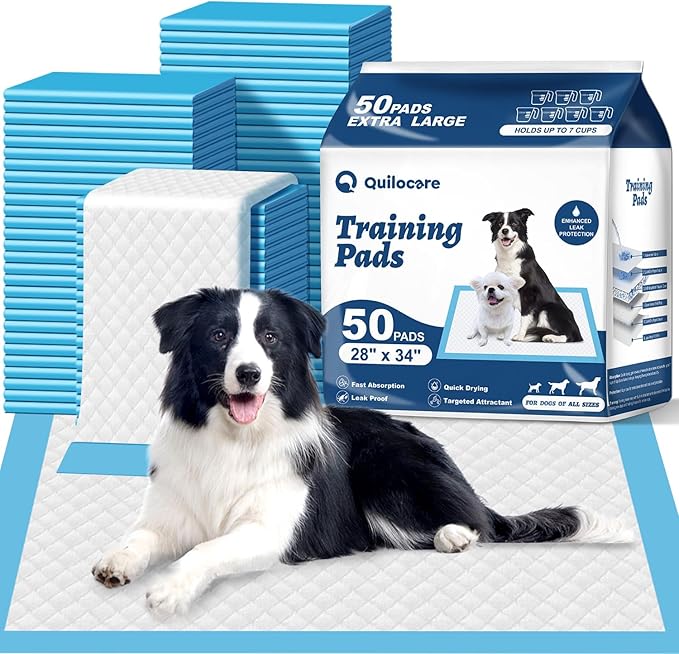 50 Count 28” x 34” XL Disposable Dog Pee Pads, Super Absorbent Leakproof Quick Drying Puppy Pee Pads for Dogs, Extra Large Disposable Dog Training Pads-PurrikoPets