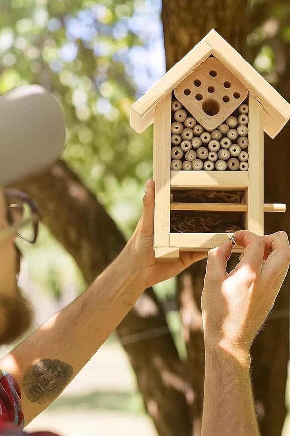 2 PK Premium Bug Hotel Kit Cedar Wood Insect Hotel - DIY Insect House Kit to Build - Backyard Bee House, Nesting Habitat Shelters, Garden Shelter for Bees, Butterflies, Bugs,Heavy Duty Thickness-PurrikoPets